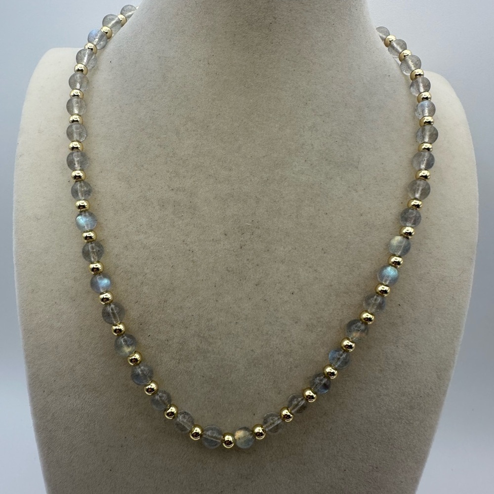 Beautiful Handcrafted Labradorite Beaded Necklace 6mm Beads